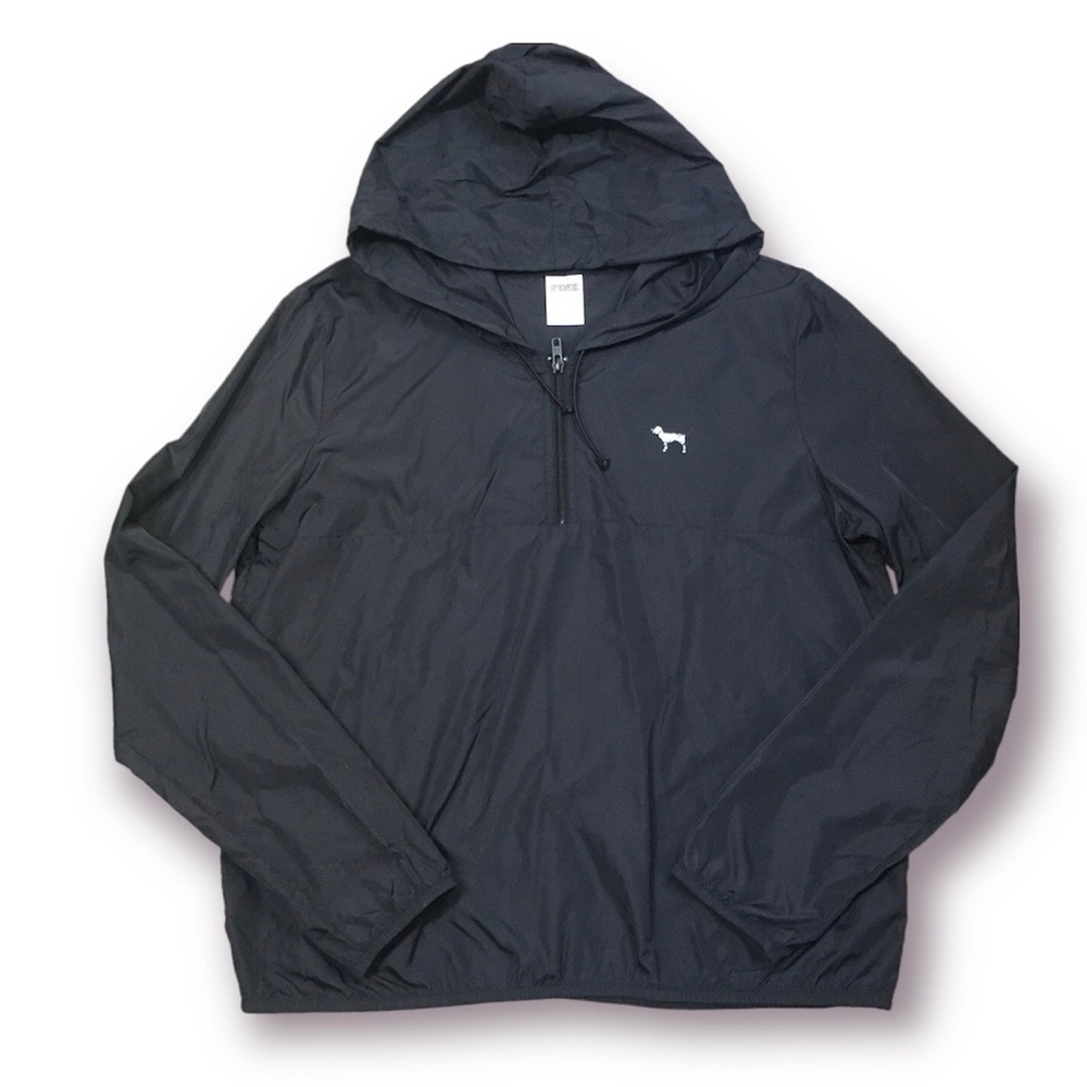 Victoria’s Secret Pink Black Half Zipped windbreaker Jacket